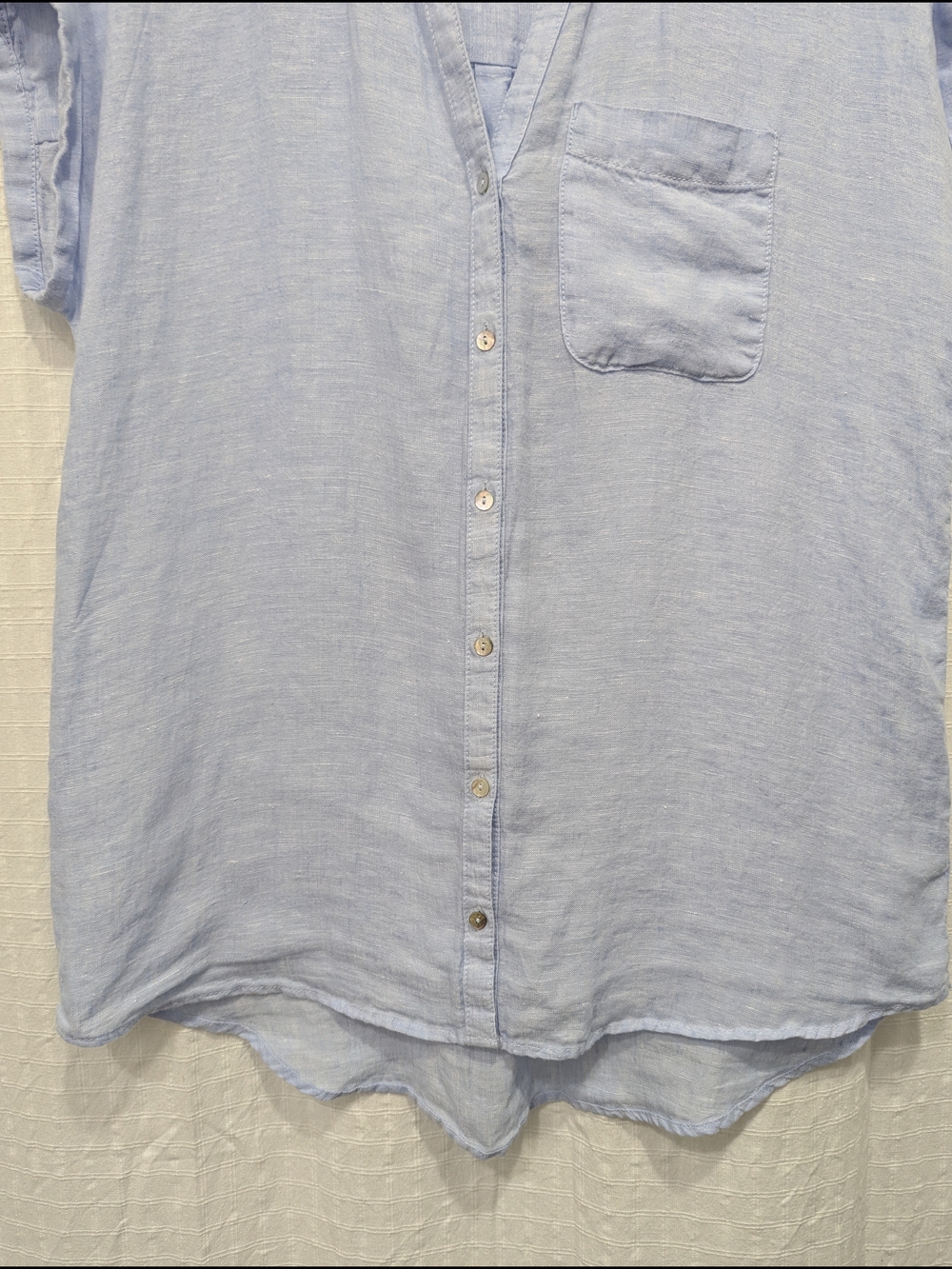 Rachel Zoe Light Blue Button-Front 100% Linen Top Size Small - Picture 5 of 11